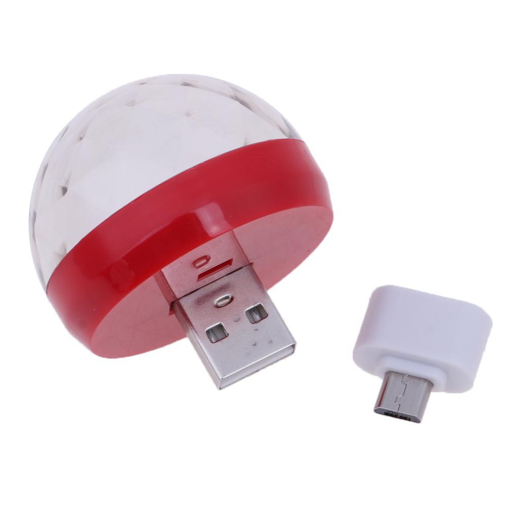 Mini USB Stage Voice Control Magic Ball Lamp RGB LED Bulb Red