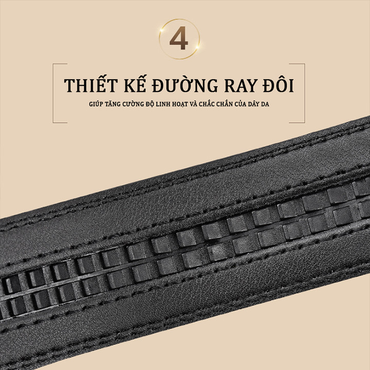 Cọng dây thắt lưng nam 2 viền khâu chỉ