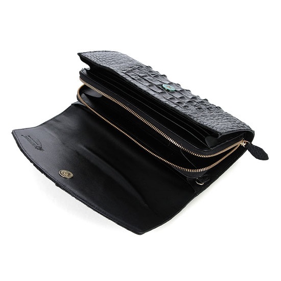 Túi Đeo Chéo Nữ Da Cá Sấu Huy Hoàng HT6228 (14.5 x 24.5 cm) - Đen