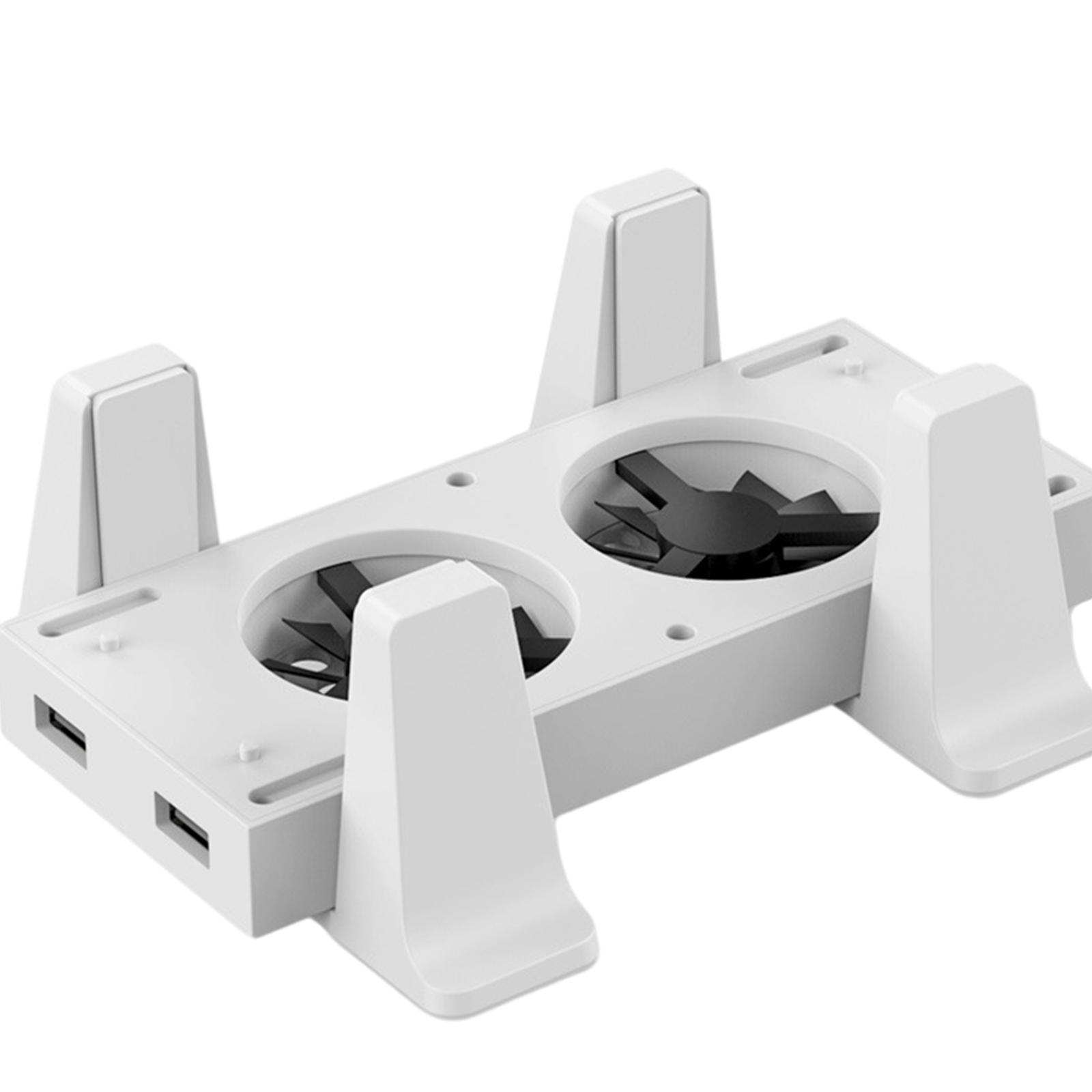 Vertical Stand for Xbox Series X with Cooling Fan, Charging Station Dock for Xbox Series X Controller, White Cooling Fan