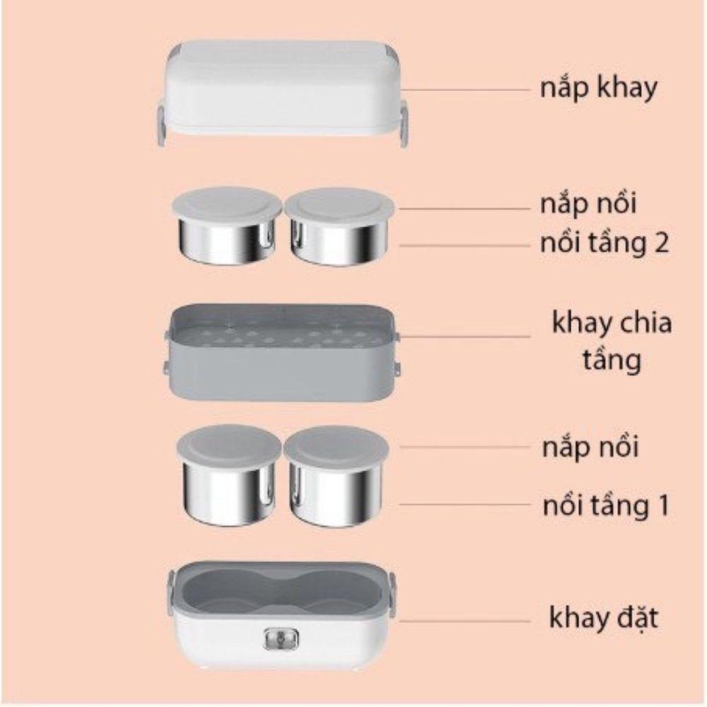 HỘP Ủ CƠM CẮM ĐIỆN ĐA NĂNG 4 NGĂN BUCOOK