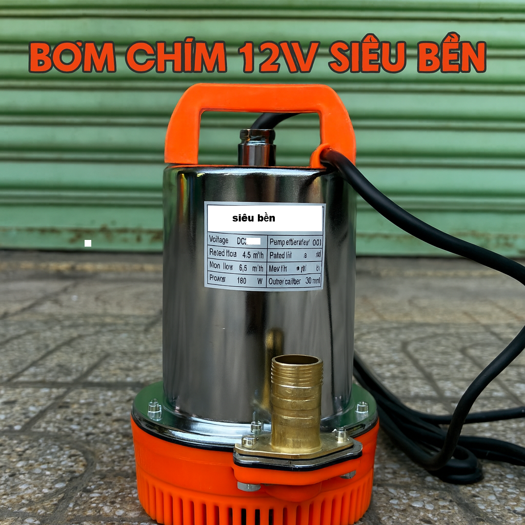 Máy Bơm Chìm 12V Chạy Ắc Quy – Bơm Tõm Lõi Đồng Siêu Bền, Lưu Lượng Mạnh