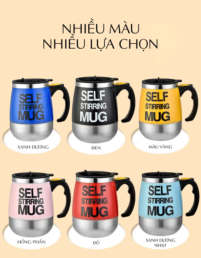 Cốc Pha Cà Phê , Sữa...., Ly Cafe  Tự Khuấy Thông Minh Tiện Dụng Dùng Pin  Self Tirring Mug Tặng 01 đôi pin  (Chọn màu )