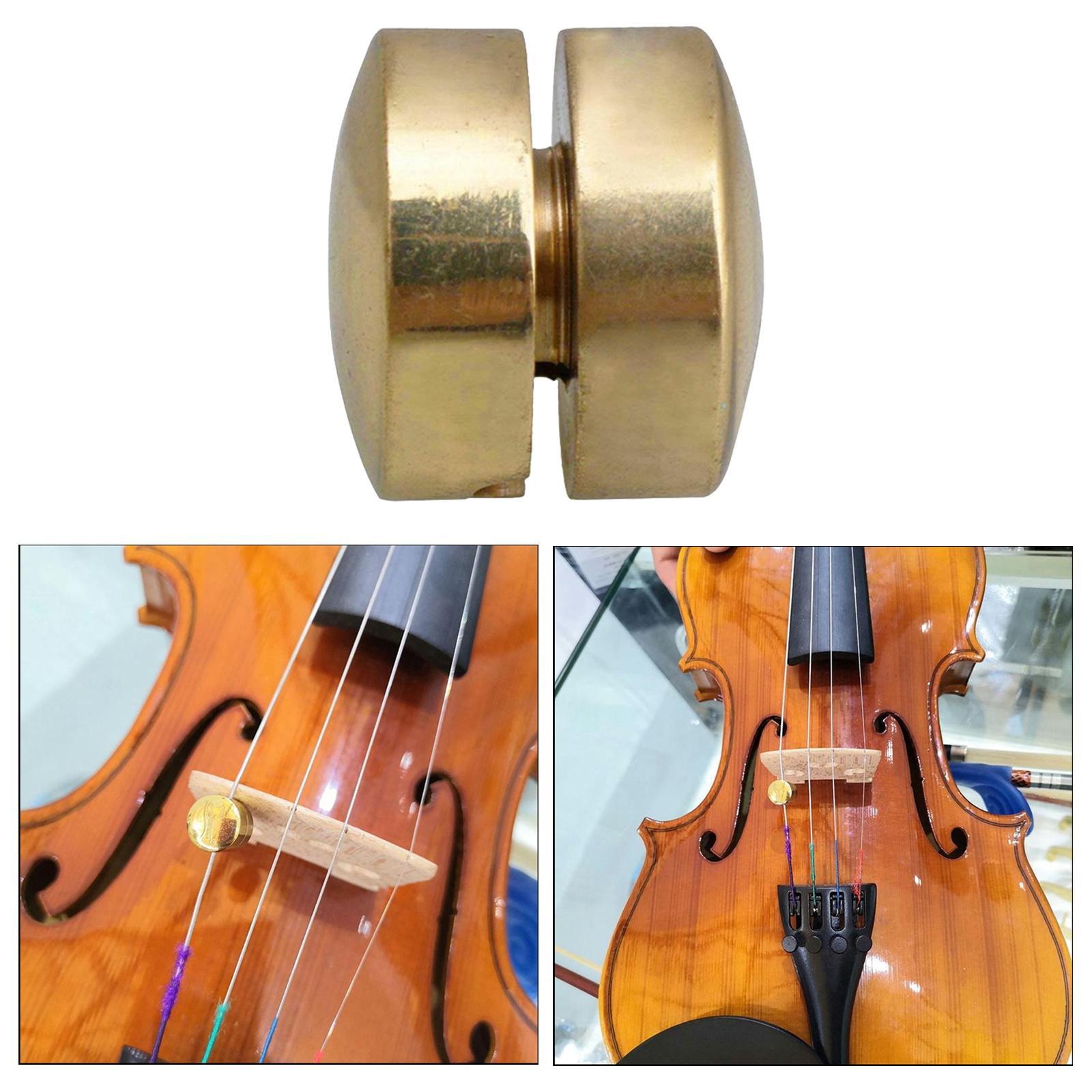 2x 1pc Cello Wolf Tone  Mute Instrument Suppressor Tube Eliminate, Golden, Brass