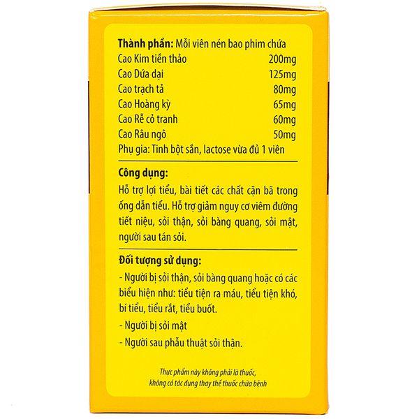 Viên Uống Lợi Tiểu BÀI THẠCH Kingphar 40 Viên - Hỗ trợ giảm nguy cơ viêm đường tiết niêu, sỏi thận, sỏi bàng quang