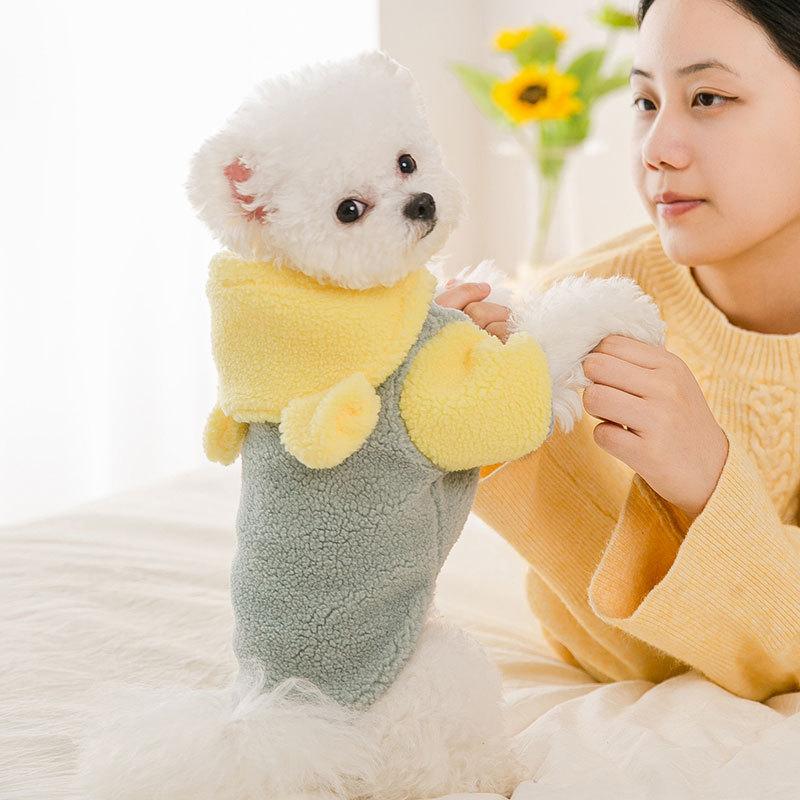 Đảm bảo chất lượng mới mùa thu và mùa đông ấm áp và dày gấu nhung hai chân quần áo chó áo khoác bông mèo gió dễ thương quần áo thú cưng