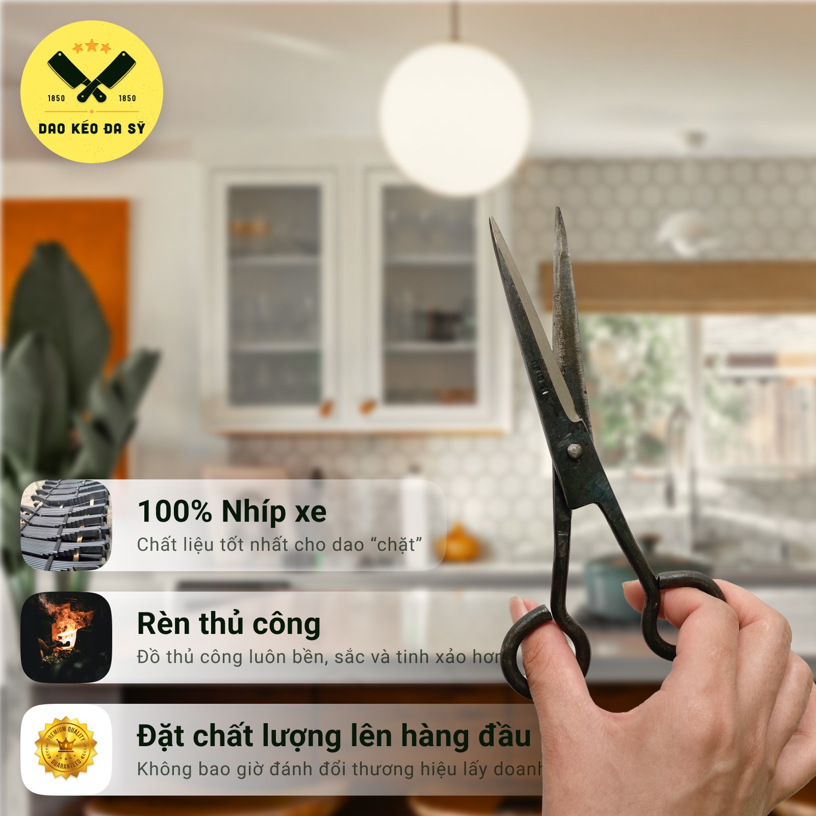 Kéo cắt tóc, kéo cắt đồ đa năng - Kéo Đa Sỹ - 100% Nhíp xe siêu sắc