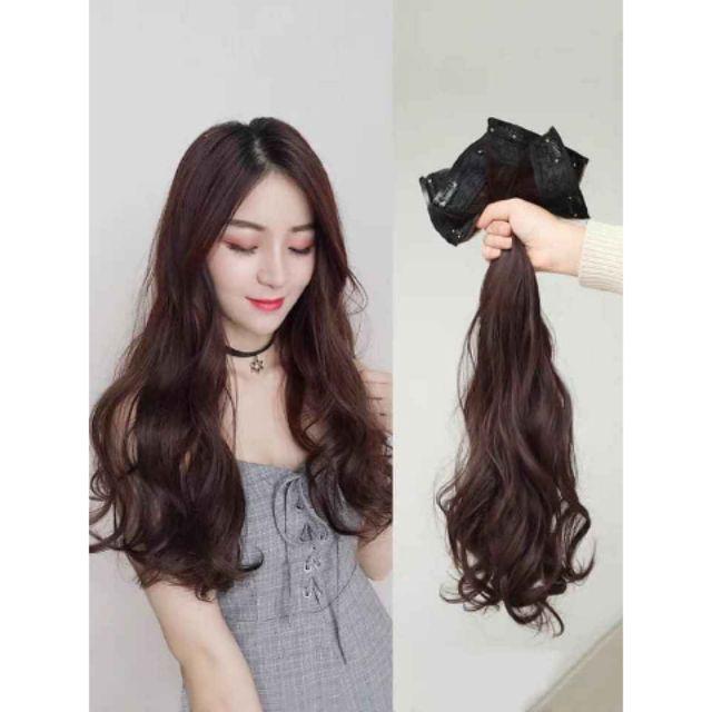 Tóc giả nữ ️️  ️️ kẹp phím phồng xoăn 2 bên