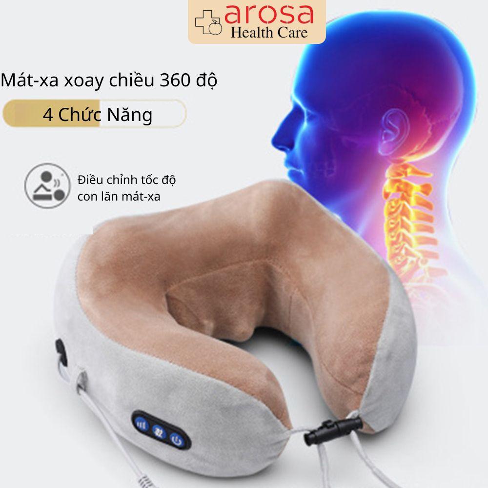 Gối Mát-Xa Cổ Vai Gáy Chữ U, Mát-xa Hồng Ngoại, Giúp Giảm Đau Nhức, Hỗ Trợ Trị Liệu, Bảo Hành 12 Tháng