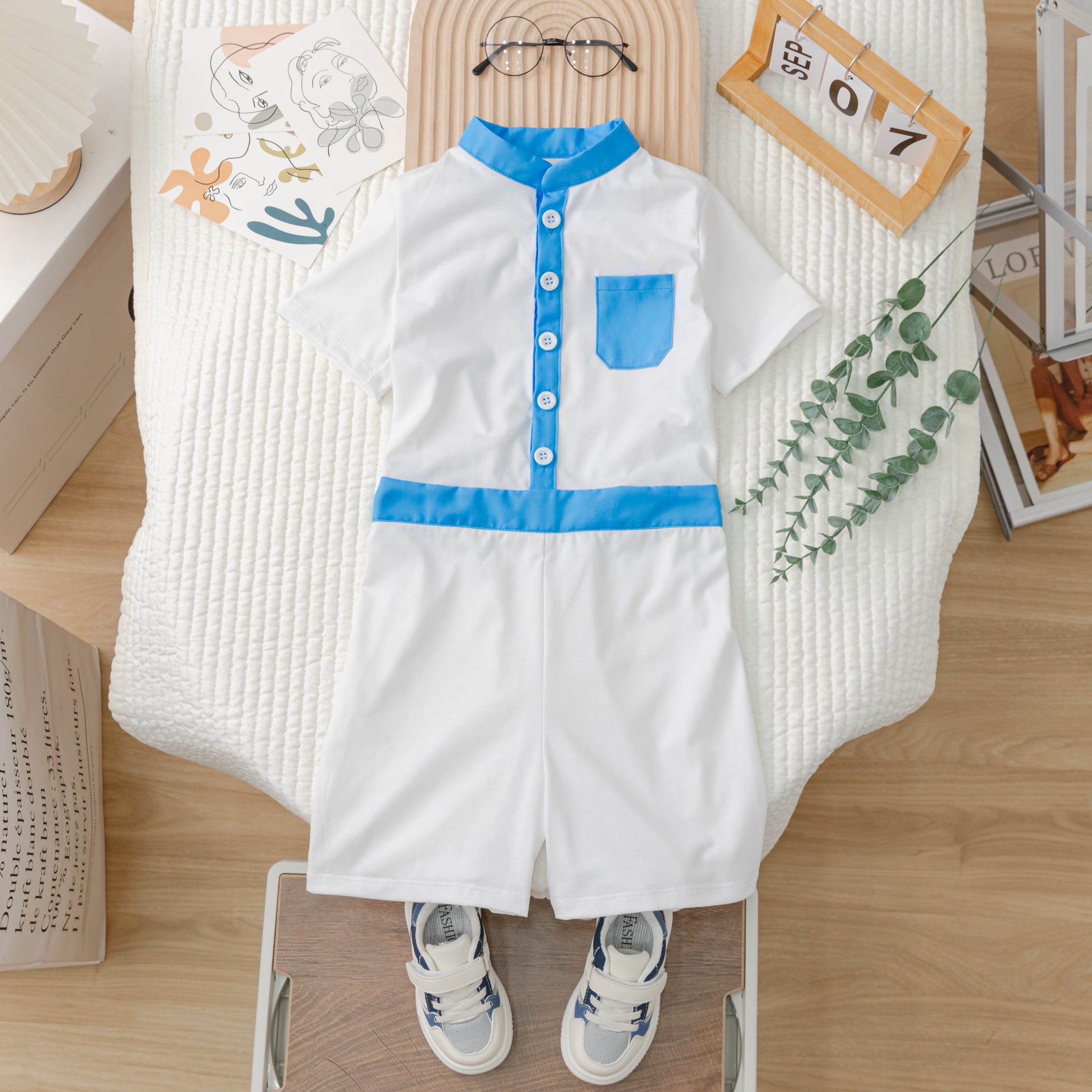 Jumpsuit áo liền quần bé trai kiểu Hàn Quốc 4-8 tuổi - Gloria Kids