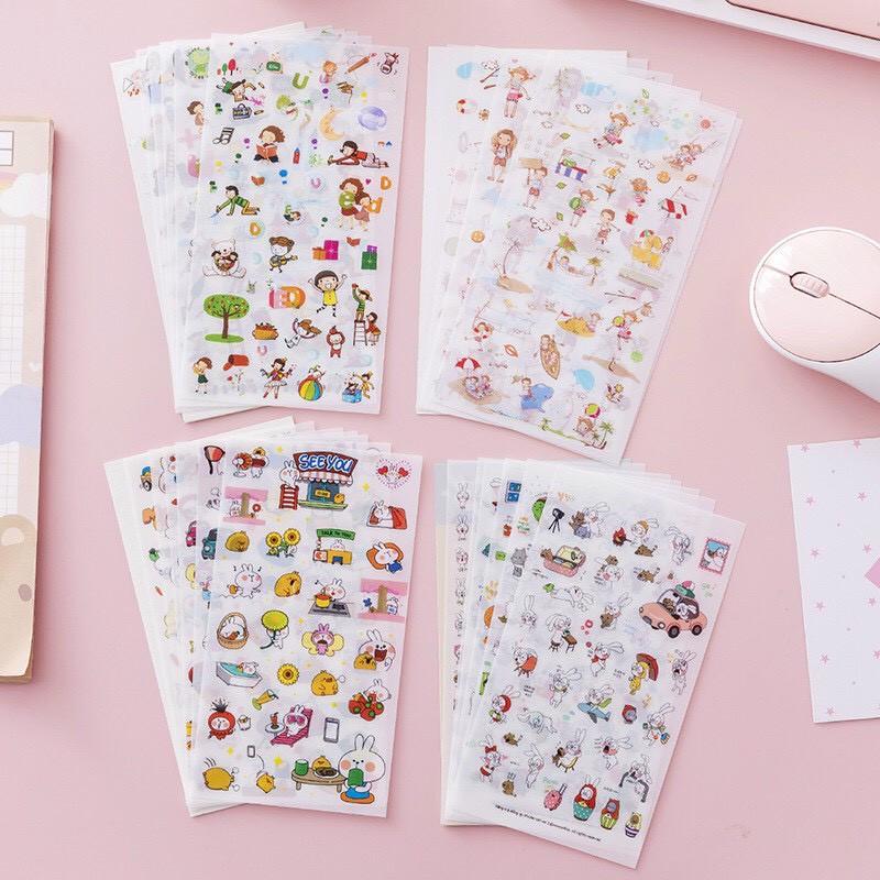 Bộ sticker cute Hình dán Miếng Dán Trang Trí Chống Thấm Nước Hình Ngộ Nghĩnh Đáng Yêu
