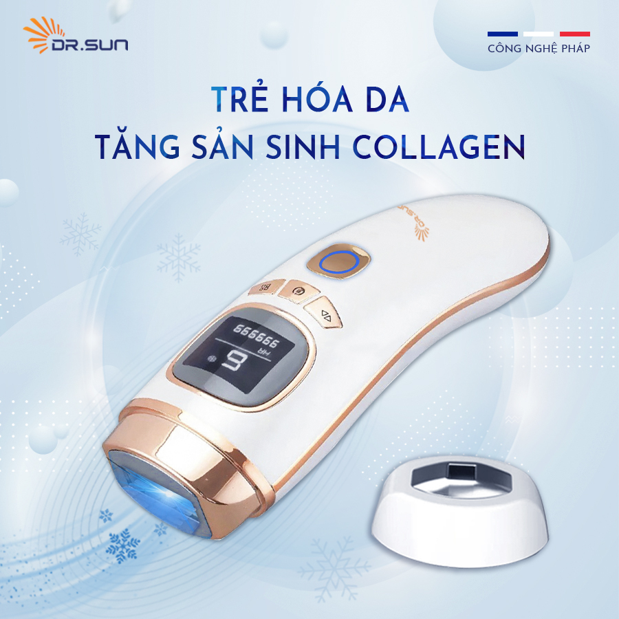 Máy triệt lông &amp; trẻ hoá da DrSun PRO+ Công nghệ ICE COOL