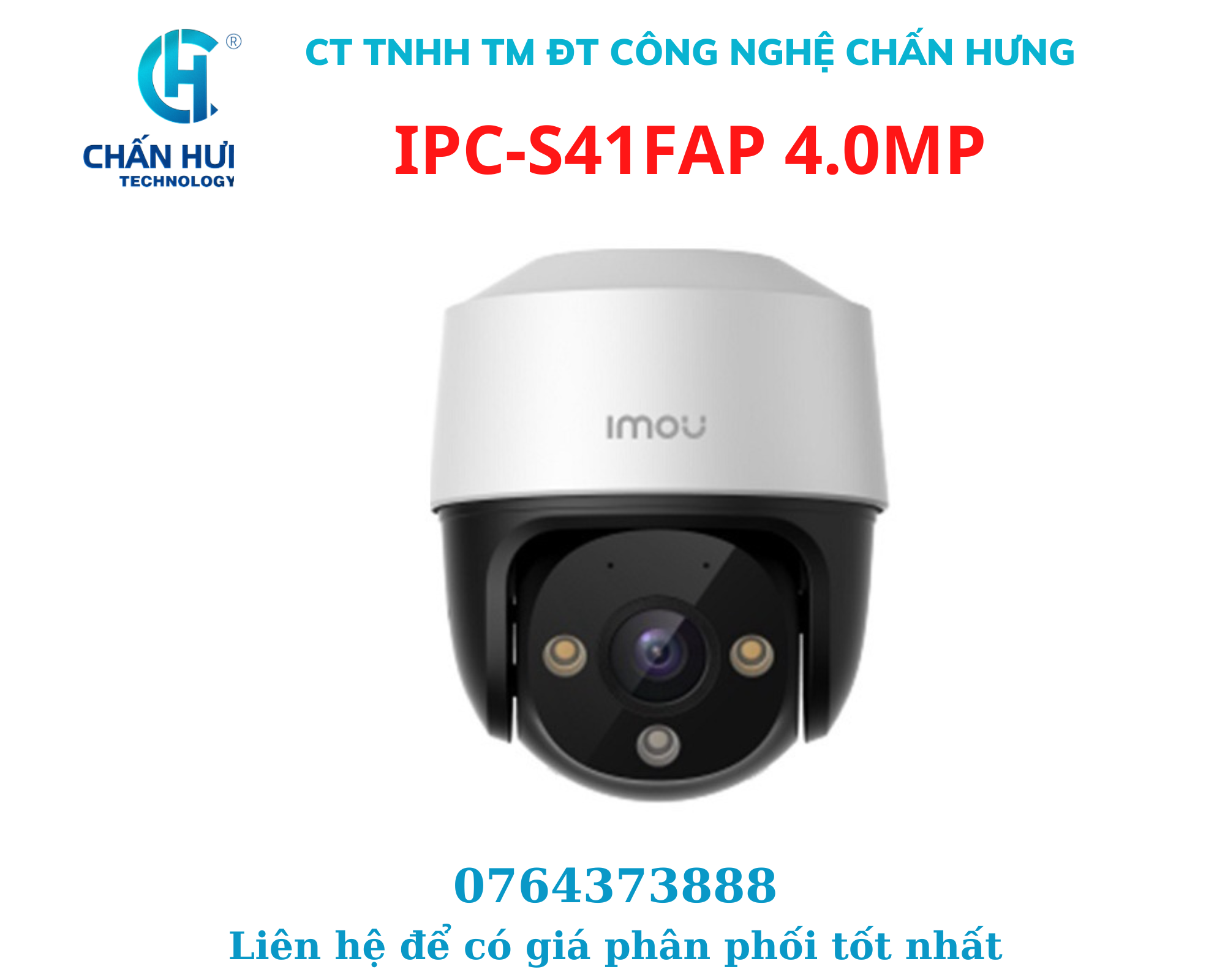 Camera IP Wifi Imou IPC-S41FAP Speed Dome hồng ngoại 4.0 Megapixel - Hàng chính hãng