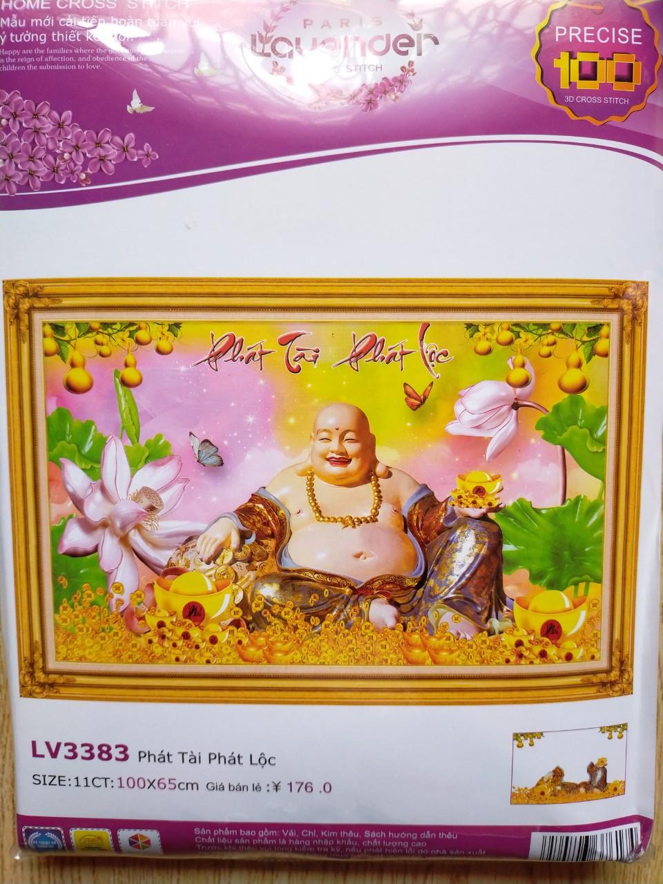 Tranh thêu chữ thập phát tài phát lộc LV3383 - 100 x 65 cm - chưa thêu