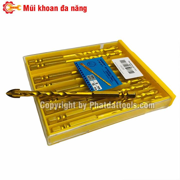 Mũi khoan đa năng 4 cạnh chuôi lục giác-Khoan kính, thủy tinh,khoan gạch men, gạch đá hoa cương-Lắp vừa tất cả các dòng