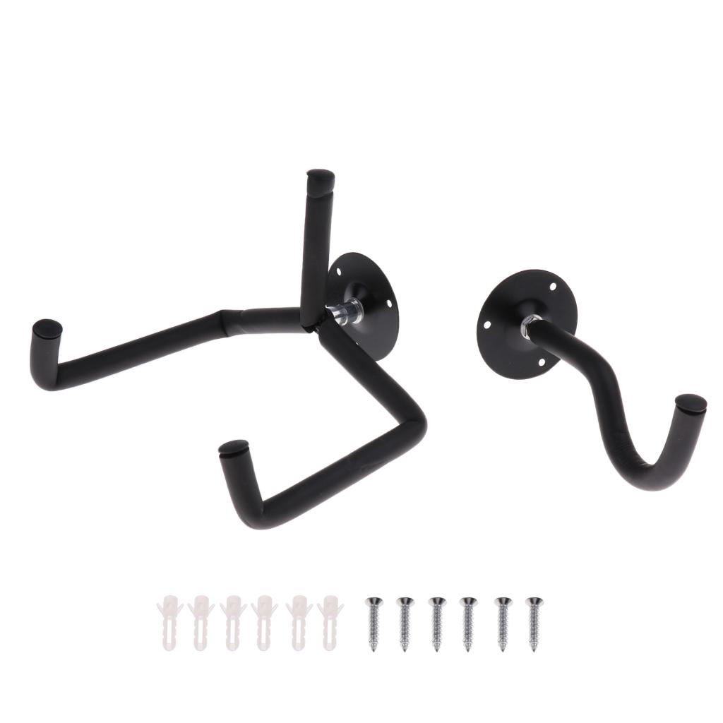 Ngang Guitar/Bass Móc Treo Tường Móc An Toàn Treo Tường Giá Đỡ Slatwall Đen