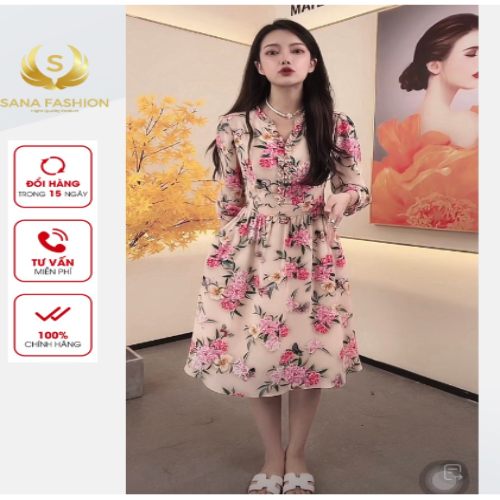 Đầm trung niên cho mẹ dự tiệc sang trọng, váy nữ cổ sơ mi cao cấp, áo đầm phụ nữ bigsize