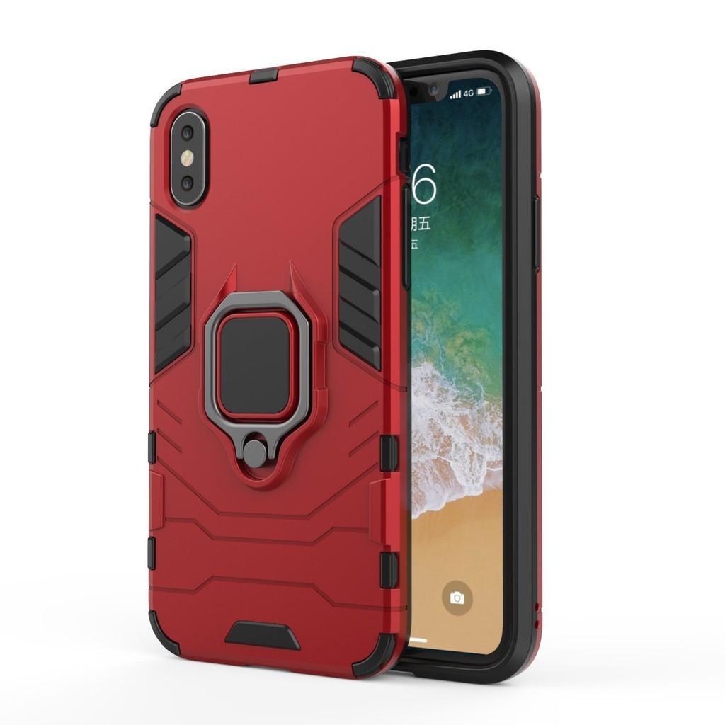 Ốp lưng cho iPhone XS Max iron man chống sốc kèm nhẫn xoay chống xem video bảo vệ camera