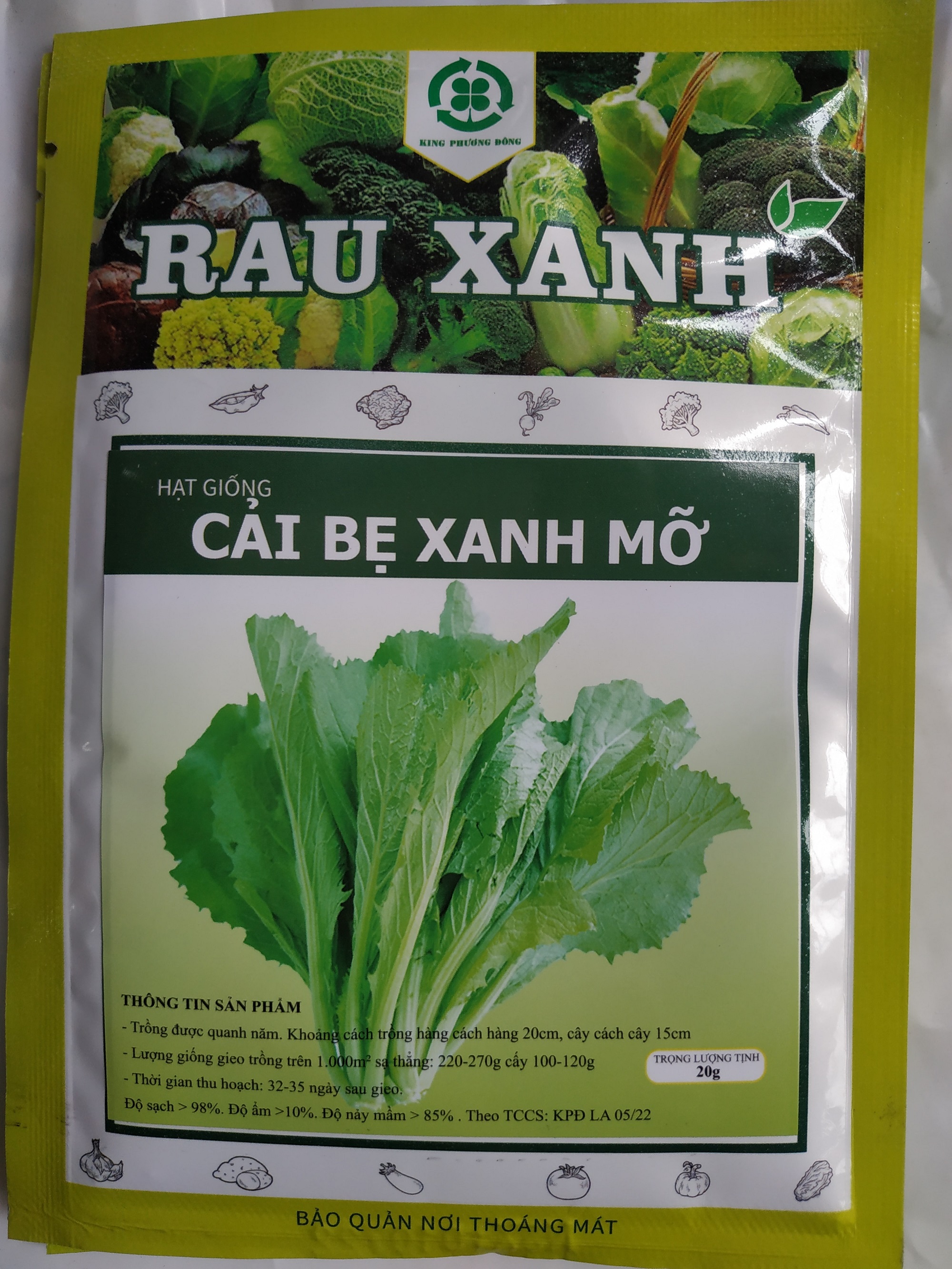 Hạt giống CẢI BẸ XANH MỠ - gói 20 gram