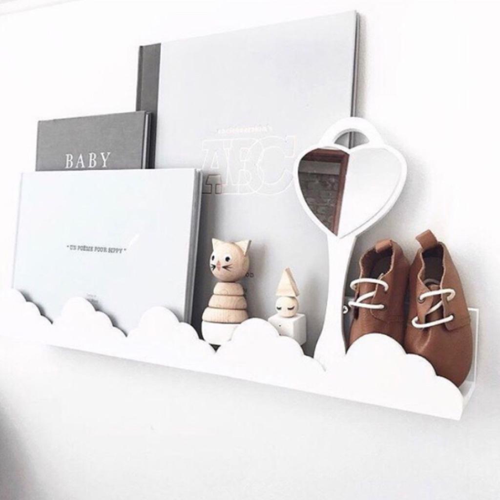 Cartoon Shaped Wooden Wall Shelf Display Rack Floating Shelves Bracket