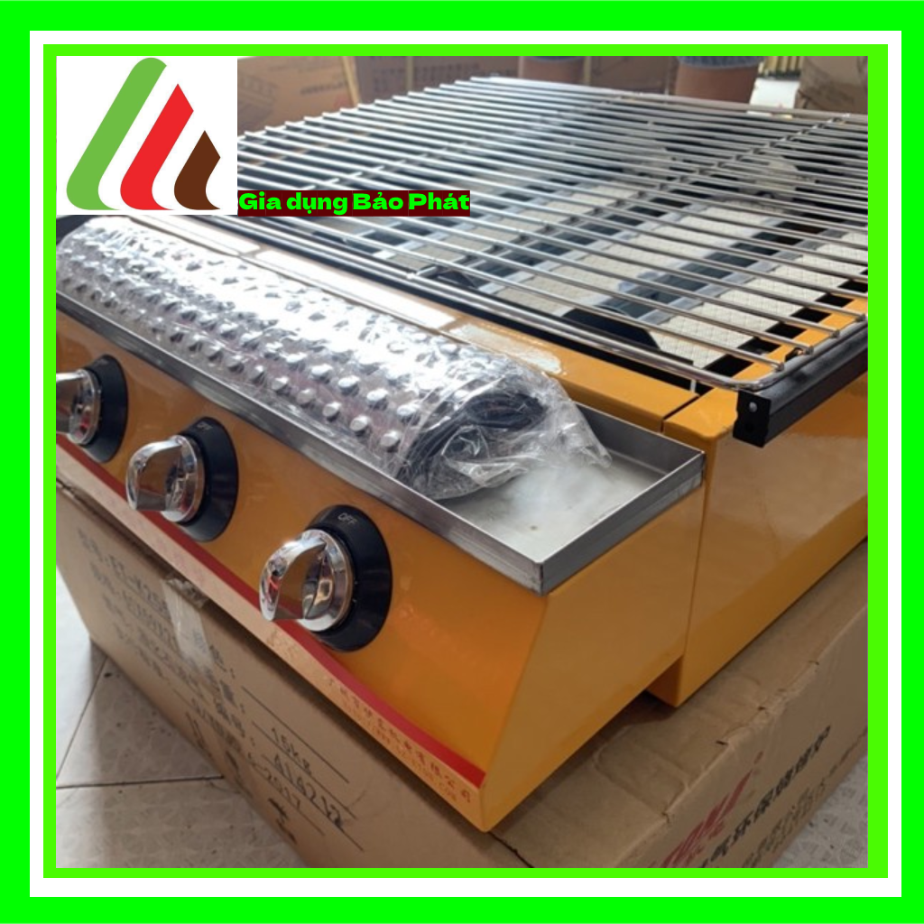 Bếp nướng gas BBQ ETON K255 4 họng đốt dài nướng hải sản, nướng thịt, nướng cá cho gia đình quán ăn nhà hàng