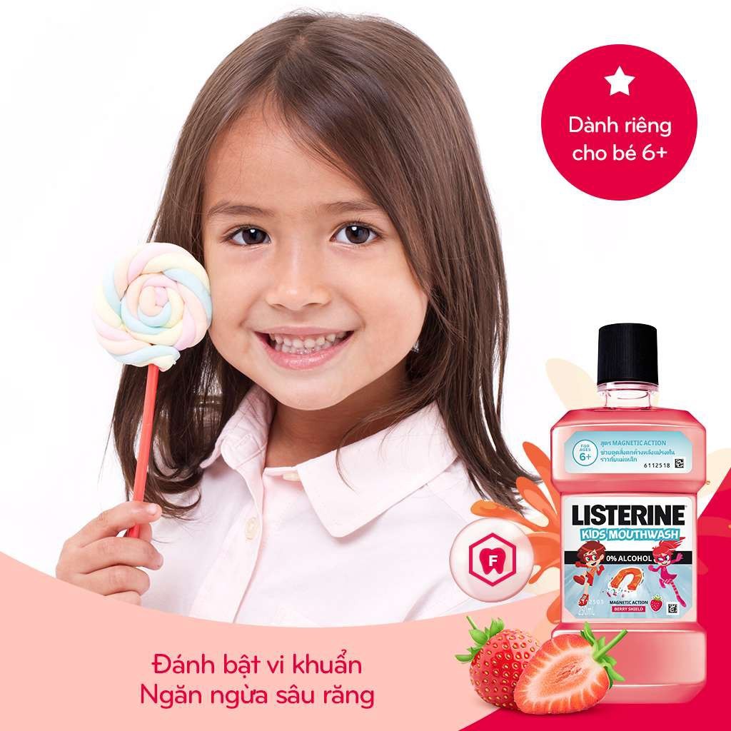 Bộ 2 chai Nước Súc Miệng Listerine Kids Mouthwash Dành Riêng Cho Trẻ Trên 6 Tuổi 250mlx2 - 101142092