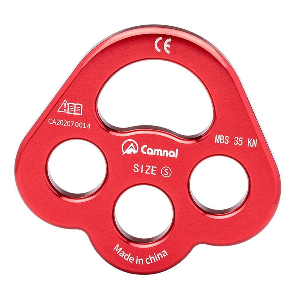 Descender Plate 35KN Paw Rigging Plate 4 Holes Rock Climbing Gear Red