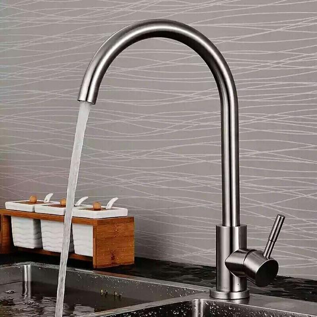 Vòi ngỗng rửa bát nóng lạnh chậu Inox 304