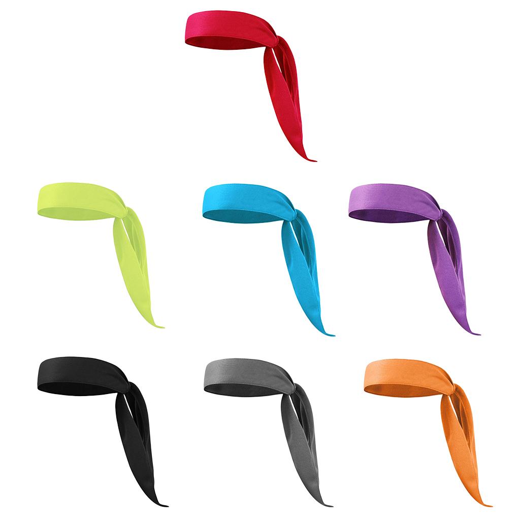 Men Women Sports Headband Tennis Running Fitness Sweatband Hairband red