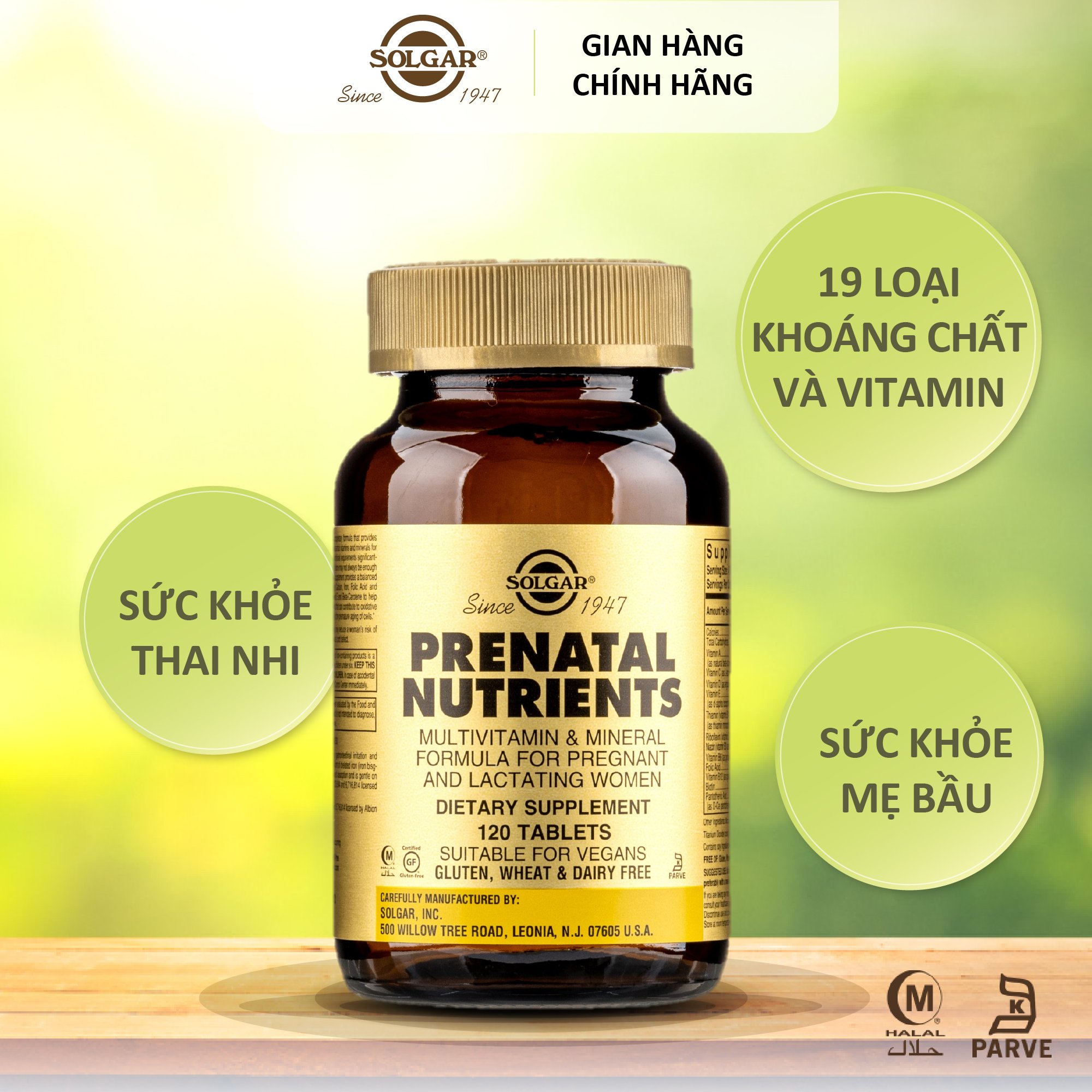 NHẬP KHẨU USA CHÍNH HÃNG - VIÊN UỐNG DÀNH CHO PHỤ NỮ MANG THAI Thực phẩm bảo vệ sức khỏe PRENATAL NUTRIENTS - 120 VIÊN