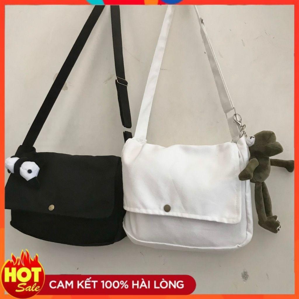 Túi Tote Đeo Chéo Thời Trang ULZZANG BASIC Cho Nam Nữ Đi Học Đi Chơi – Vải Dệt Canvas