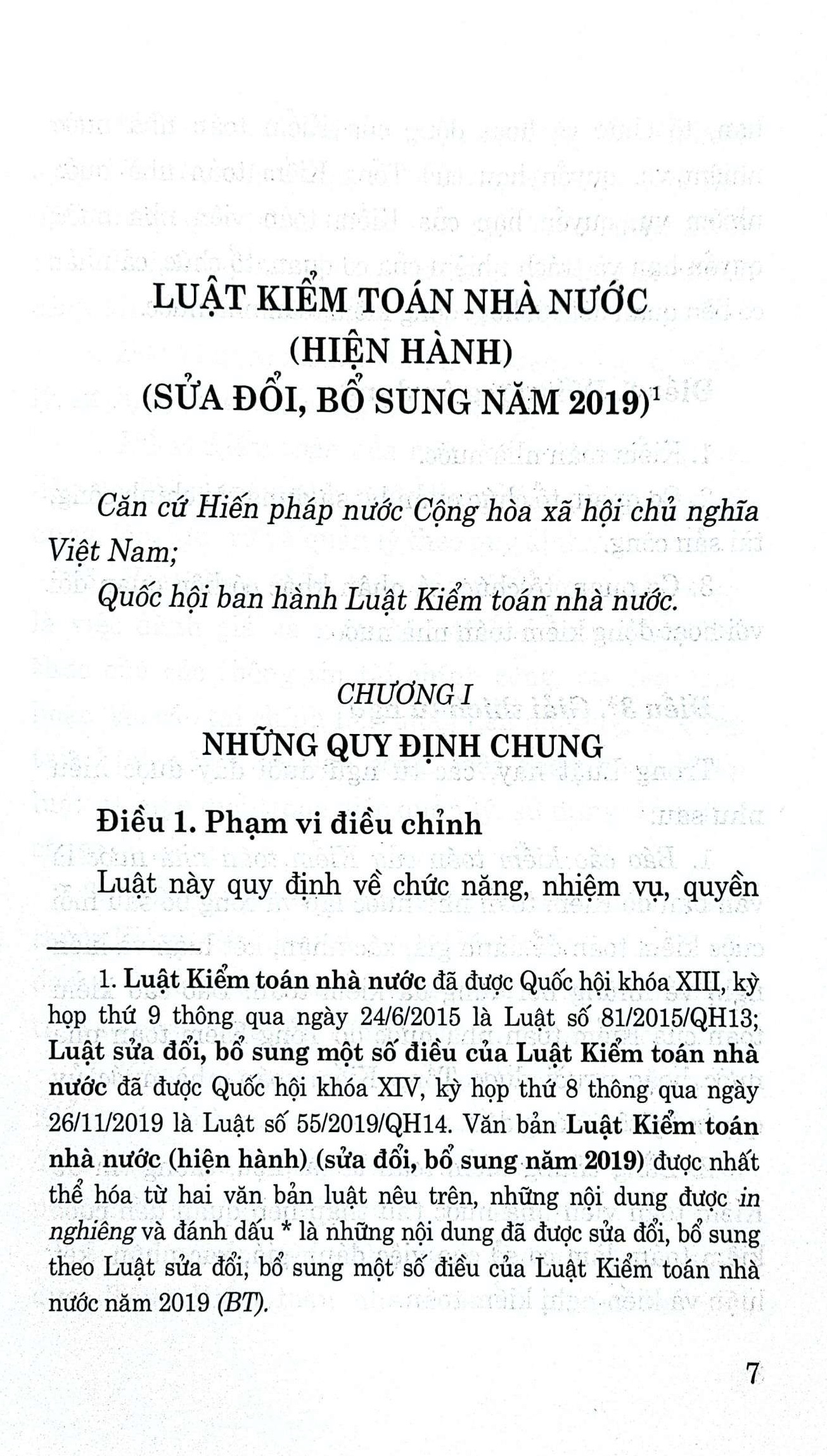 Luật kiểm toán nhà nước (hiện hành) (sửa đổi, bổ sung năm 2019)