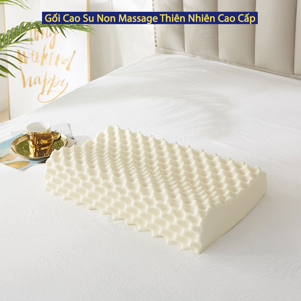 Gối Cao Su Non Massage Thiên Nhiên Chống Đau Cổ Vai Gáy 100% Tự Nhiên