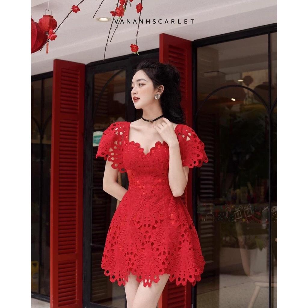 Đầm nữ VANANHSCARLET ren sò F22FE076-F20