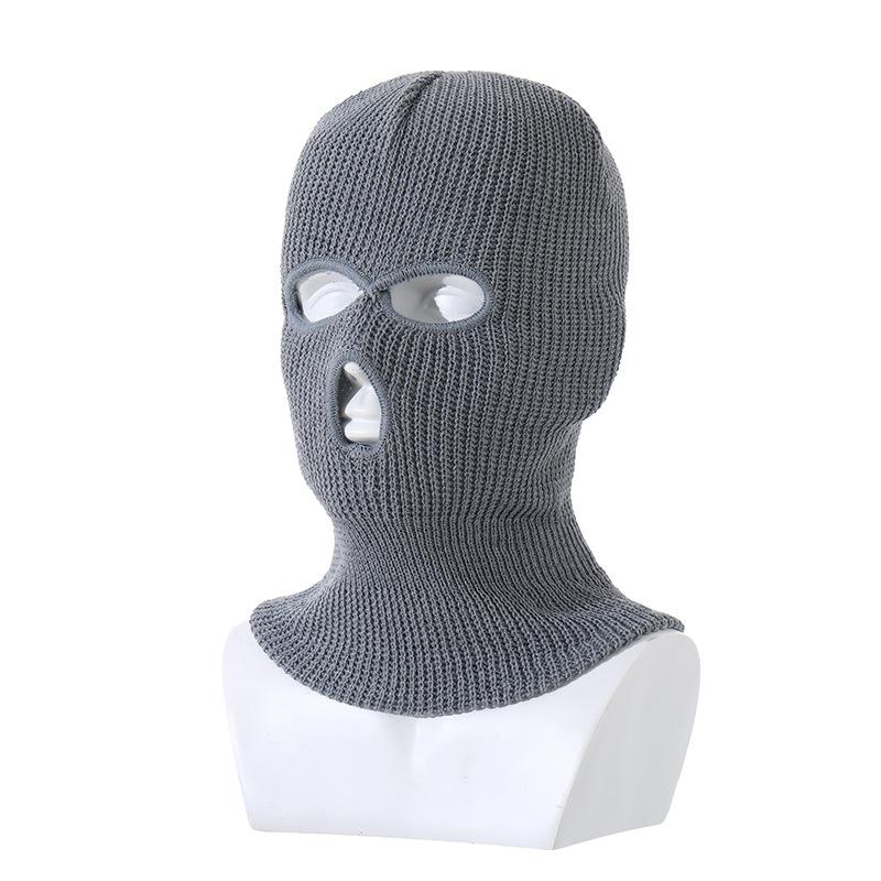 Fashion Fall Face Cover Hats Beanie 3 hố balaclava đi bộ đạp xe trượt tuyết mùa đông ngoài trời áo dệt kim ấm cho phụ nữ đàn ông Color: 08