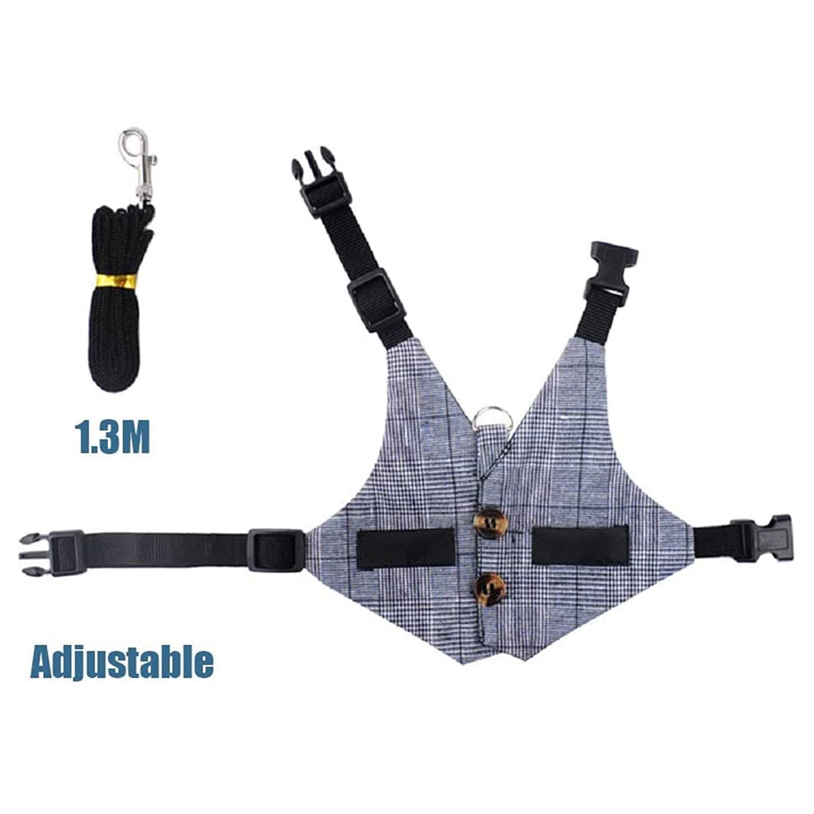 Fashionable Comfortable Rabbit Suit Harness Leash Cute Bunny Vest Harness and Leash Set With Button Decor