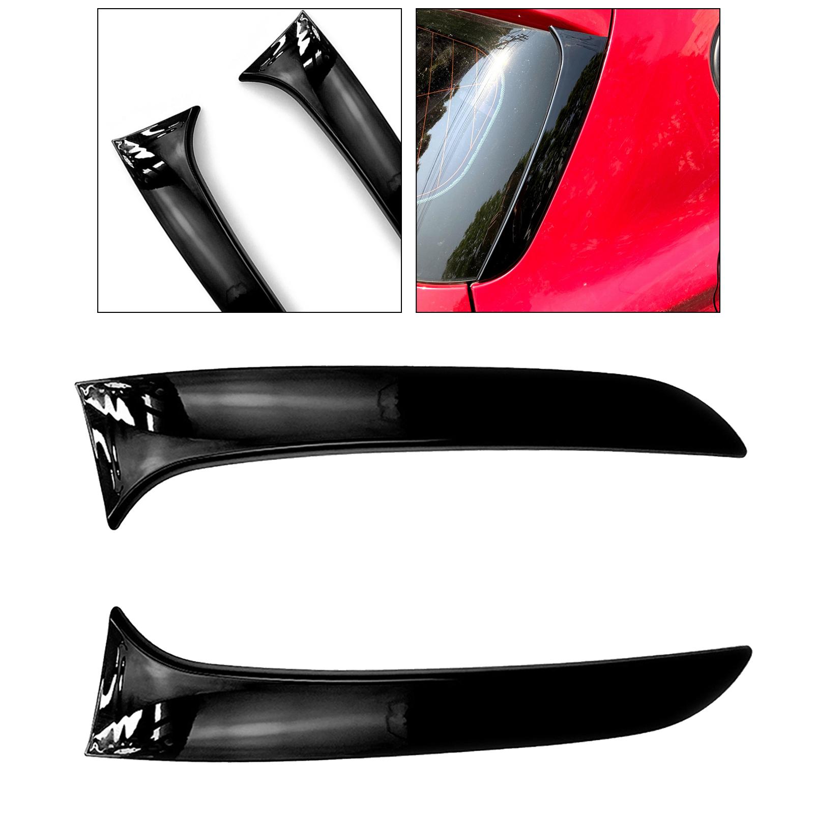 Black One Pair Rear Window Spoiler Side Strip Cover Trim For BMW 1 Series