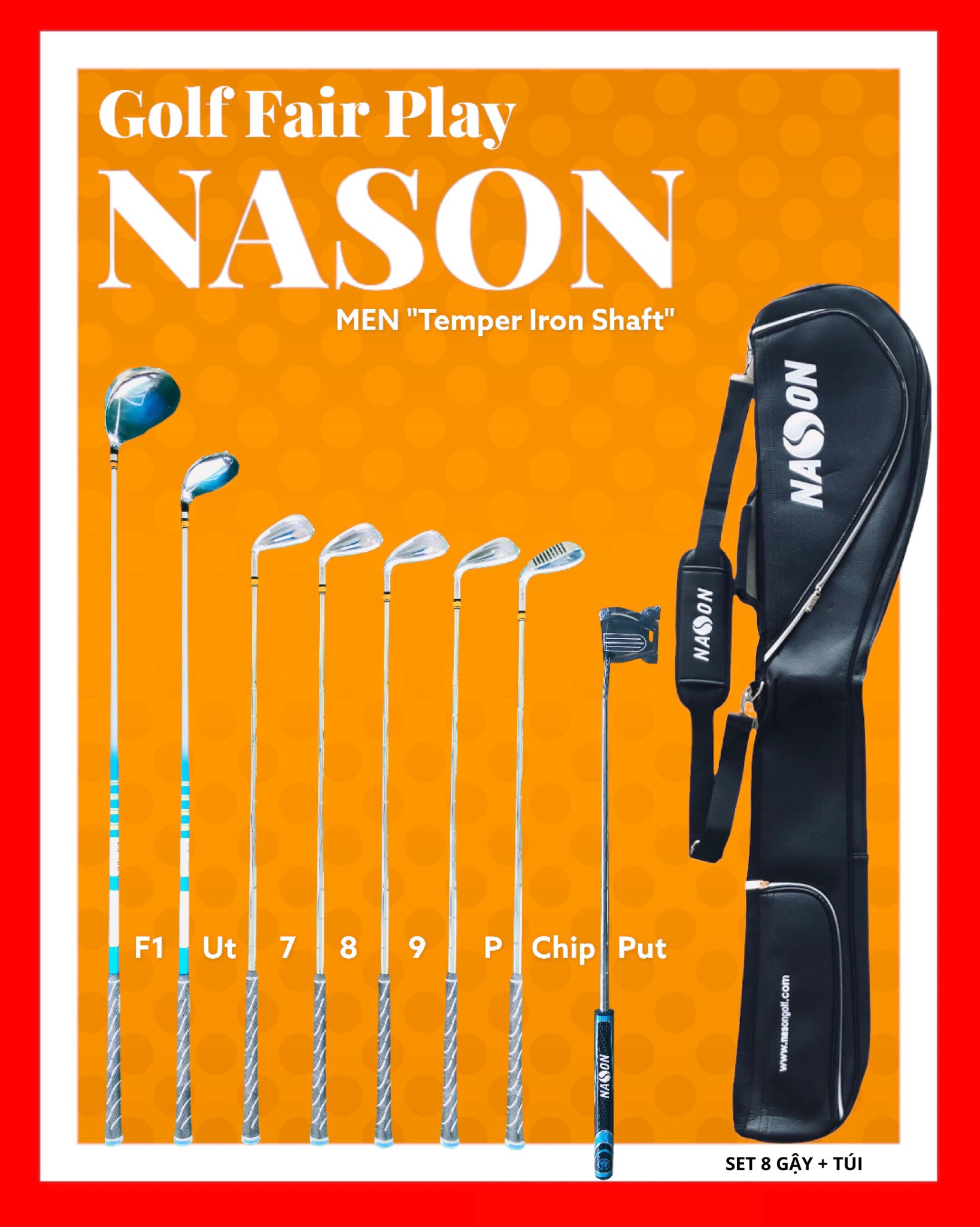 BỘ GẬY GOLF NAM (8 GẬY) FAIRPLAY GF-01 | NASON