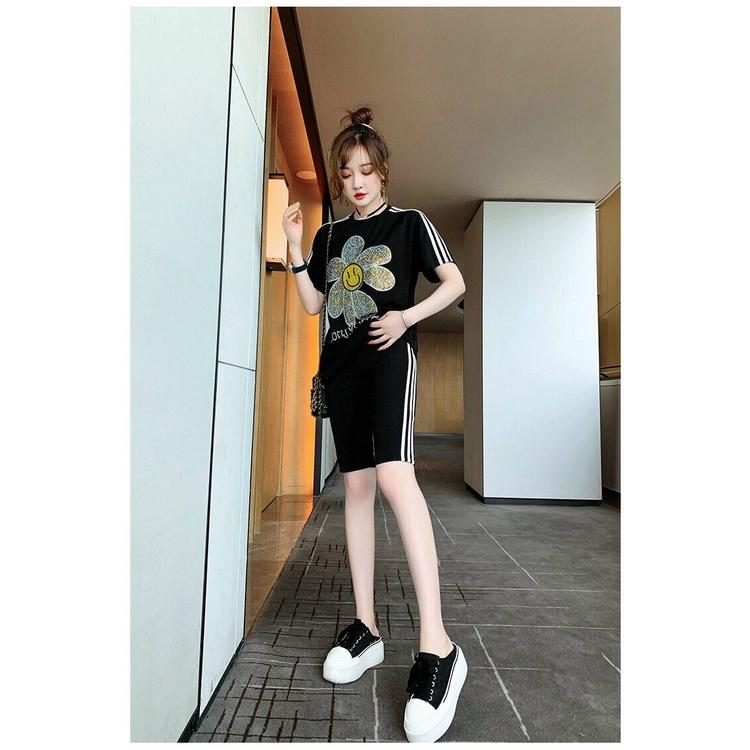 SET BỘ THỜI TRANG FOM RỘNG CƯỜM ĐÁ HOA