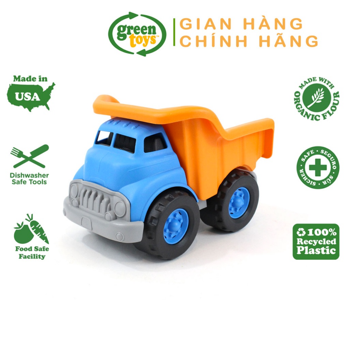 Đồ Chơi Xe Chở Cát Green Toys Cho Bé Từ 1 Tuổi - Xanh/Cam