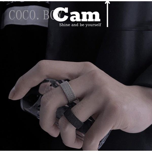 Nhẫn Nam Nữ Xích Elas Ring Phong Cách Hiphop Màu Đen Bạc Đẹp Cao Cấp - Nhẫn Chất liệu Titan Không Gỉ - Elas Ring -CamCam
