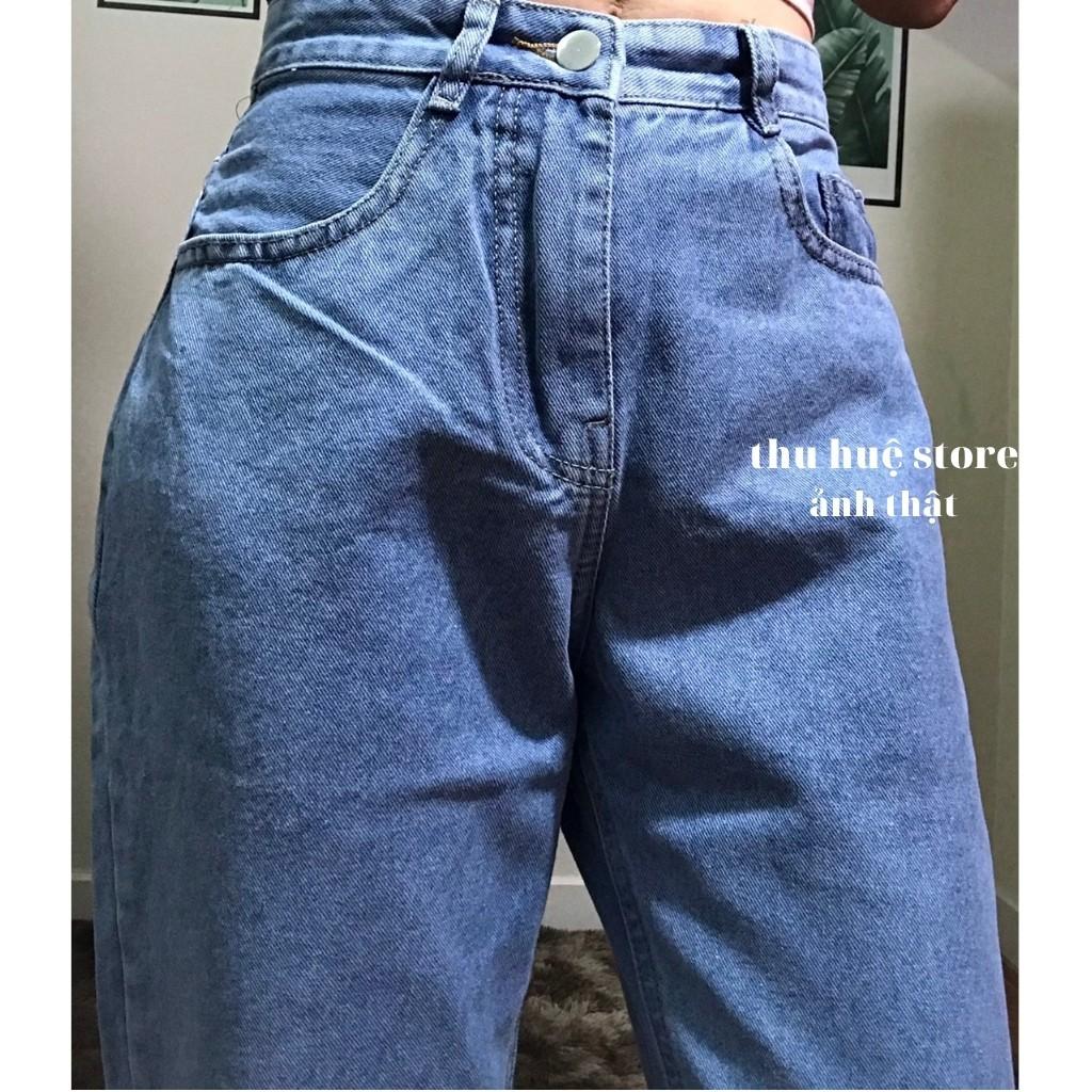 Quần Baggy Jean Cạp Cao Rách Kiểu Phong Cách ULZANG Cho Nữ