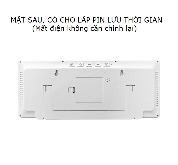 Đồng Hồ LCD Màn Hình Lớn Đa Năng Báo Thức, Nhiệt Độ, Độ Ẩm - L04