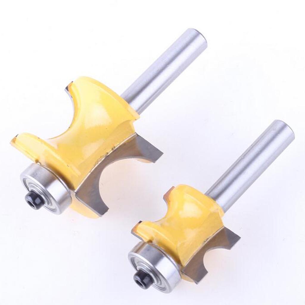 2x Half Round Bullnose Router Bit 5/8 1/2-inch Milling Cutter Tool,8mm Shank