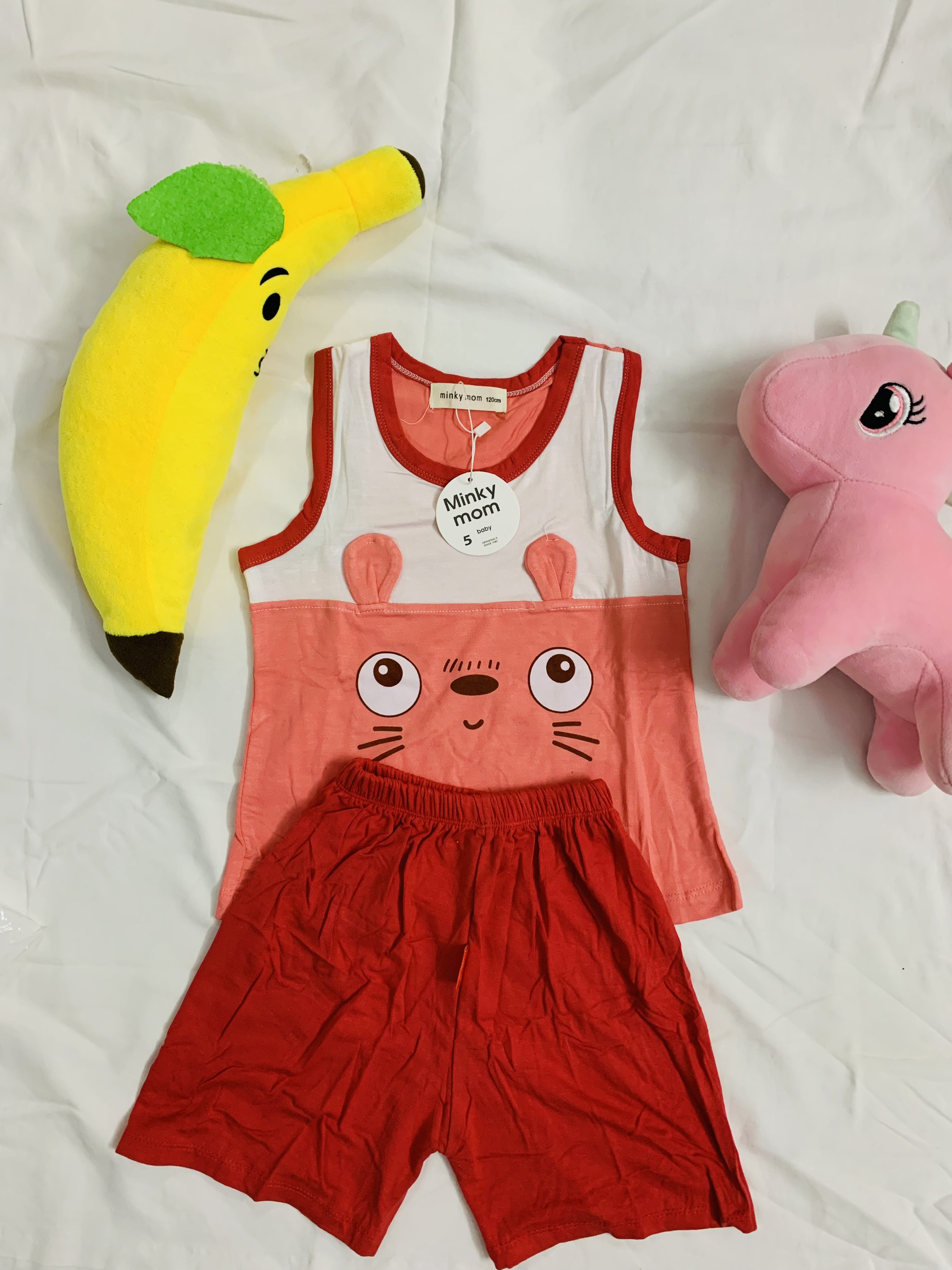Bộ ba lỗ THUN LẠNH MINKY MOM In Hình Toàn Thân Dễ Thương Cho Bé từ 6kg - 16kg