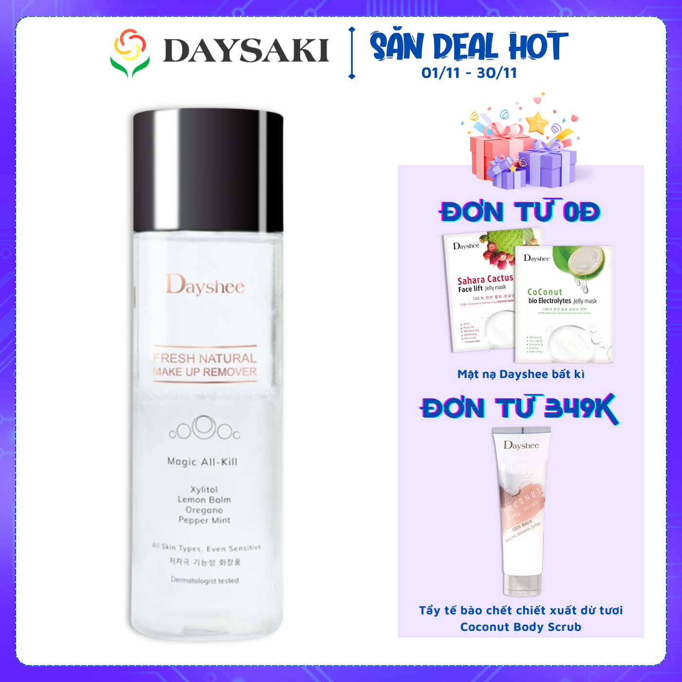 Dayshee Nước Tẩy Trang 2 Lớp Fresh Natural Makeup Remover 120ml