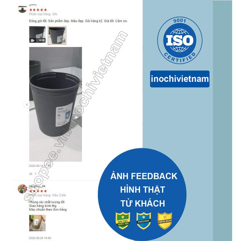 Thùng Rác -Mini thông minh Nhựa Tròn Inochi 10 Lít Làm Sọt Rác Văn Phòng, Khách Sạn, Đựng Rác Gia Đình SR10L