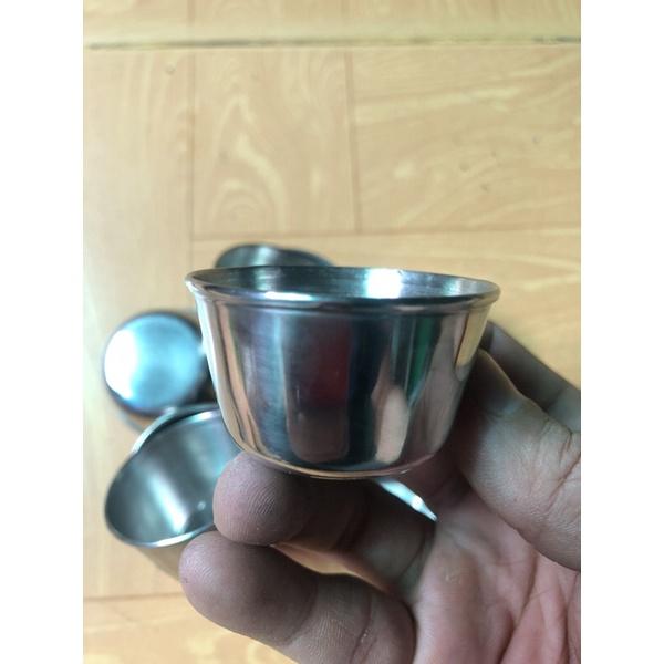 5 Khuôn bánh bò inox tròn 4cmx2.5cm có thể dùng làm khuôn rau câu khuôn thạch khuôn đong sương bánh da lợn