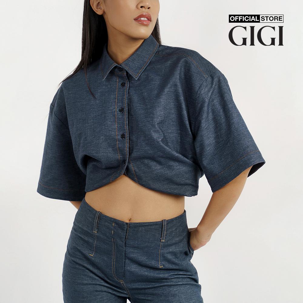 GIGI - Áo sơ mi nữ ngắn tay phom croptop thời trang G1106T221260