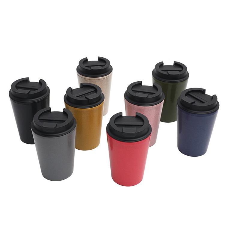 Thuận lợi nhất mới Âu Mỹ cốc nước hai lớp mini thân lúa mì cầm tay thời trang xe hơi cà phê đơn giản